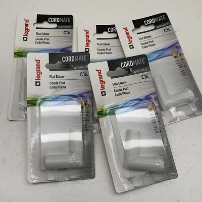 Lote de (5) Legrand Wiremold C16 Cordmate Canal de Alambre Blanco Codo Plano 90 Grados Foto 1 de 4