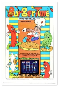 Anuncio impreso BurgerTime Videojuego Data East Vintage 1983 Cómic Anuncio - Imagen 1 de 4