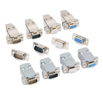 DB9 9Way D-SUB Connector Female/Male Plug Socket Metal/Plastic Shell Solder Type - Image 1 of 4