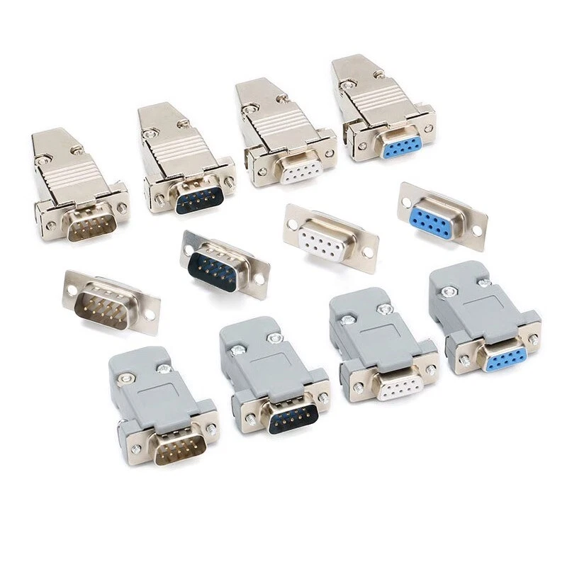 DB9 9Way D-SUB Connector Female/Male Plug Socket Metal/Plastic Shell Solder Type - Image 1 of 4
