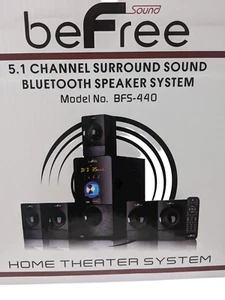 beFree BFS-440 5.1 Ch Surround Sound Speaker System w Remote Bluetooth USB SD FM - Picture 1 of 3