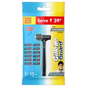 Gillette Guard Razor + 12 Blade Cartridges - No Cut - Easy to Shave -Free Ship