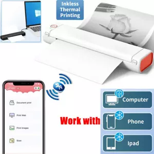 Lot de papier tatouage mini imprimante thermique sans encre portable Bluetooth portable A4 - Photo 1/30
