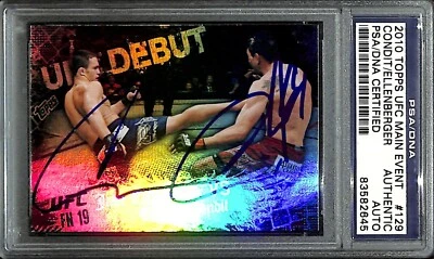 Tarjeta 129 PSA/DNA Topps UFC Main Event 2010 firmada por Carlos Condit Jake Ellenberger Foto 1 de 4