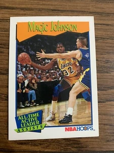 Magic Johnson 1991 NBA Hoops #535 LA Los Angeles Lakers Active Assists Leader - Picture 1 of 2