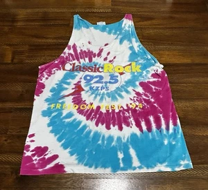 Vintage 1994 92.5 KZPS Dallas Texas Freedom Fest Tie Dyed Tank Top Size Large - Picture 1 of 7