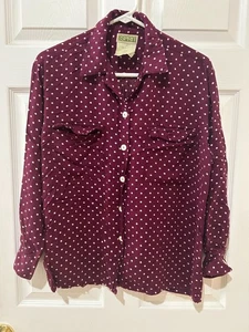 Esprit Damen lila gepunktet Button Down Langarm Bluse/Shirt Gr. M - Bild 1 von 11