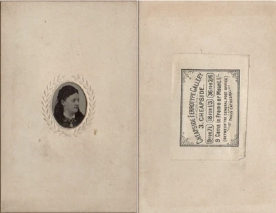 LONDON TINTYPE CDV PORTRAIT LADY IN LAUREL GARLAND #D4384 - Image 1 of 3