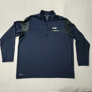 Mens Seattle Seahawks Nike Dri-Fit On-Field 1/4 Zip Pullover Sz 3XL NFL - Picture 1 of 7