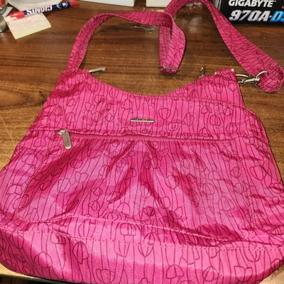 Bandolera Travelon Rosa Estampado Floral Bolso RFID 12x12x3 Correa Ajustable Cartera Foto 1 de 4