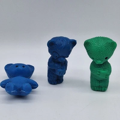 DDR  3 Teddybären, Bär, Hohlplastik, Noppen - Bild 1 von 4