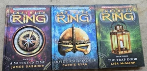 INFINITY RING book 1 2 3 With Cards mutiny In time Divide and conquer Trap door - Imagen 1 de 3