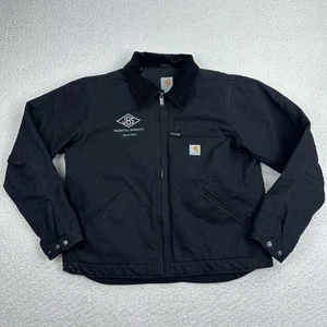 Chaqueta Carhartt Detroit Para Hombre Talla Grande Manta Forrada Lona Cuello Negro - Imagen 1 de 9