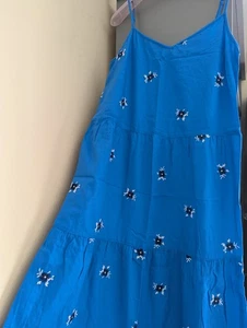 Blue light Maxi Dress with flower detail size XS/6-8 - Picture 1 of 7