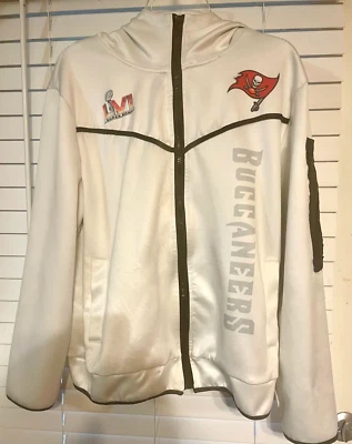 LVI SUPER BOWL Tampa Bay BUCCANEERS Blanco Negro TEJIDO CREMALLERA SUDADERA CON CAPUCHA SEÑORA CHAQUETA S! Foto 1 de 4