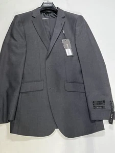Mens Profile Charcoal Two Button Slim Fit Suit 36R 30W NEW - Picture 1 of 7