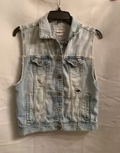 EUC Bullhead Denim Company Denim Vest with stars and Stripes size Large - Picture 1 of 4