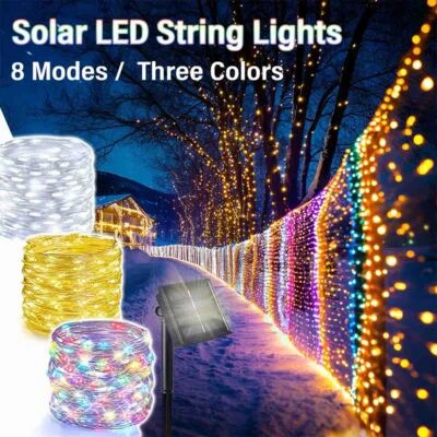 100/200 LED Solar Rope Tube String Fairy Lights Strip Waterproof Outdoor Garden - Image 1 of 4
