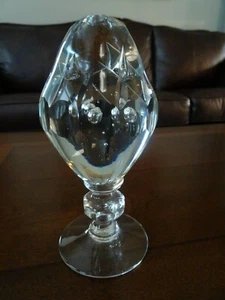 ANTIKER Böhmisch Böhmisch Böhmisch Glas Stiel Podest Briefbeschwerer Facettiert Schli - Bild 1 von 9