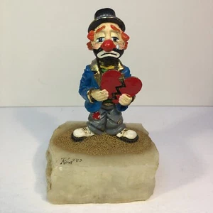 Ron Lee Clown Hobo Heartbroken Harry holding broken heart 1987 Signed Numbered - Picture 1 of 11