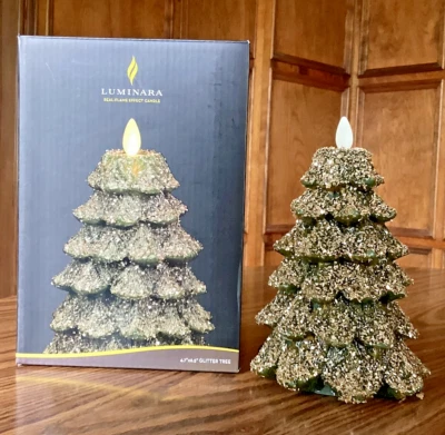 Luminara Árbol de Navidad Sin Llama LED Vela Verde 4.7" x 6.5" Llama Móvil Nuevo en Caja Foto 1 de 4