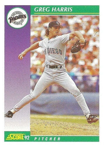 #378 Greg Harris - San Diego Padres - 1992 Score Baseball - Image 1 of 1