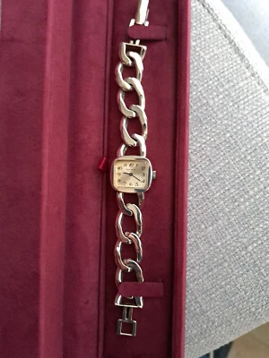 OROLOGIO POLSO ARGENTO 800 ANNI 60 bracciale argento massiccio - Immagine 1 di 4