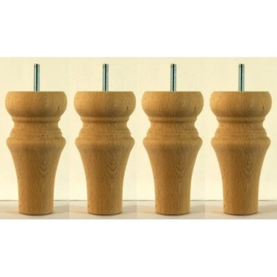 4 FURNITURE FEET, (Beech) Ref. E53 H=150mm (6") SOFA, Chair,  FOOTSTOOL LEGS ITW - Image 1 of 3