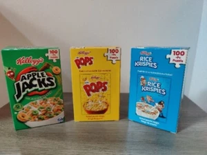 Kellogg's Puzzles 100-Pc 3 total- Corn Pops, Rice Krispies, Apple Jacks - Picture 1 of 6