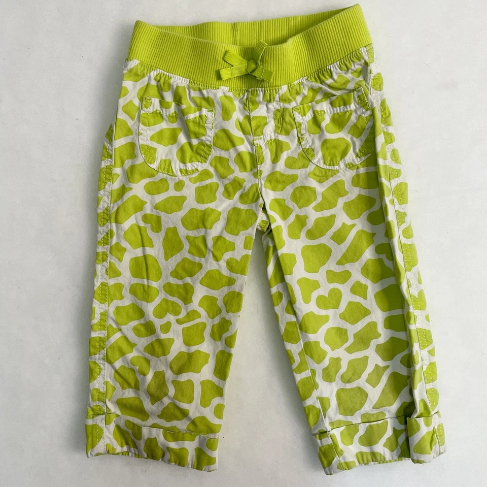 Jumping Beans Girl’s Lime Green Casual Pants With Ankle Cuff And Bow Sz 5 - Изображение 1 из 4