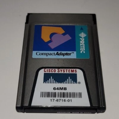 Cisco Systems Compact Flash Memory Card 64MB w/Pretec Adapter & Card Case Tested - Image 1 of 3
