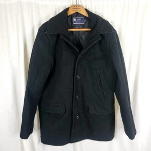 JCrew Stadium Cloth University Jacket Wool Quilted Liner Peacoat Coat Mens sz L - Picture 1 of 7