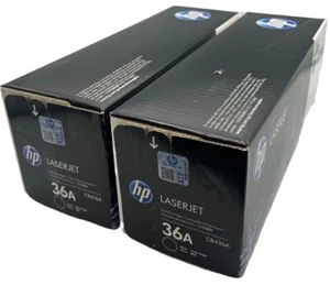 (LOT OF 2) (BRAND NEW) Genuine HP 36A LaserJet Black Toner Cartridges CB436A - Picture 1 of 5