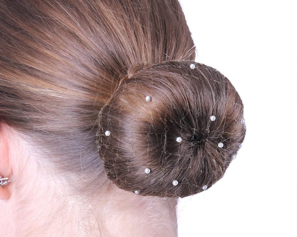 QHP INVISIBLE PEARL HAIR NET SHOW BUN - Image 1 of 1