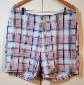 PRO TOUR Plaid Golf Shorts size 38 Pink & White Plaid 7" Inseam - Picture 1 of 9