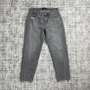 UNIQLO Jeans 25x27 Gray Stretch Regular Fit Tapered Casual Distressed Faded - Picture 1 of 11