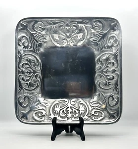 "Plato grande para servir peltre ornamentado - cuadrado de 12,75""" - Imagen 1 de 6