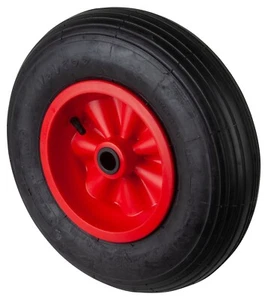 Luftrad, Gummi schwarz, Rillenprofil, Gleitlager, Kunststoffelge, D10.401 - Bild 1 von 3