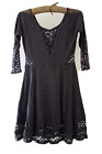 Free People Urban Outfitters flippy fitted crochet lace hippy boho Dress S 10
