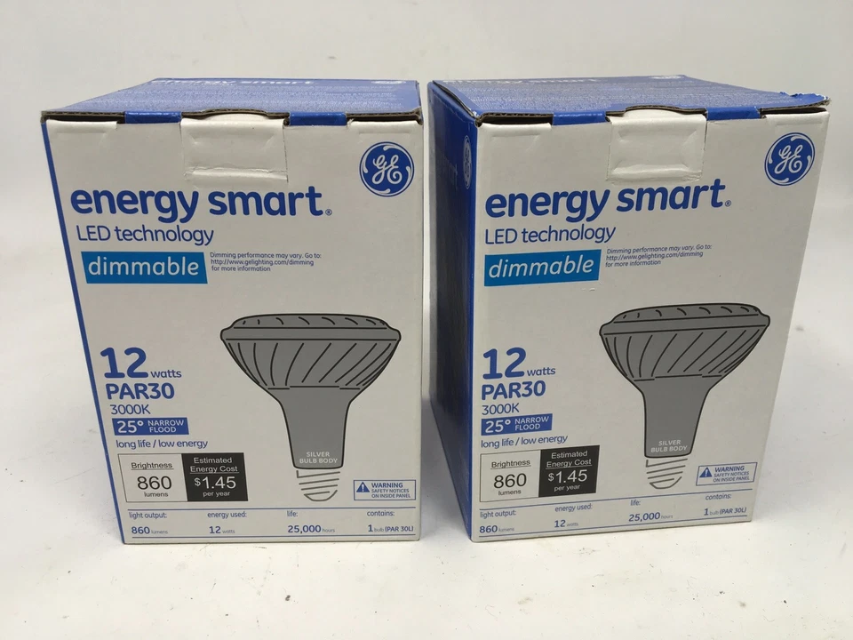 2 GE Lighting Energy Smart LED 12-Watt  PAR30 Longneck Floodlight Bulb Dimmable - Image 1 of 4