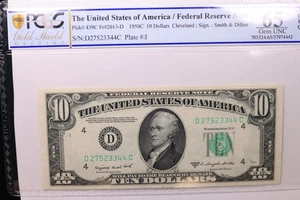 1950C $10 Federal Reserve Note, PCGS 65, PPQ, Store Sale #GFRB035 - Picture 1 of 2
