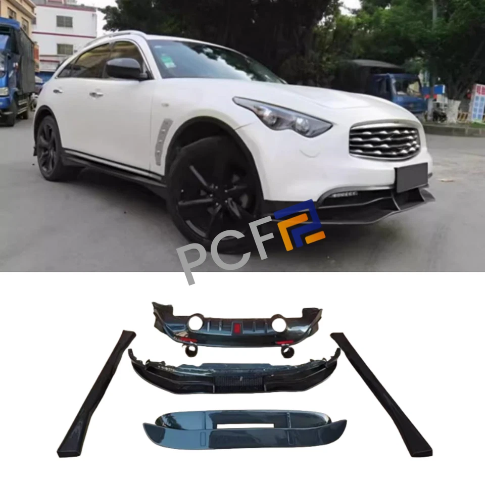 Подходит для Infiniti FX35 FX37 QX70 2009-2015 годов выпуска в стиле Феттеля комплект из настоящего карбона с небольшим бампером - Изображение 1 из 4