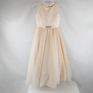 Flower Girl Bridesmaid Party Dress In Champagne Colour By Richard Design NEW(H25 - Picture 1 of 7