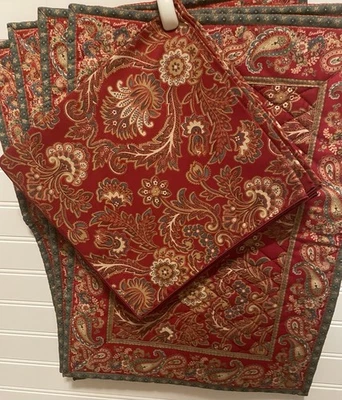Vera Bradley Windsor Red Retired Placemats & Napkins Excellent Set Of 4 - Image 1 of 4