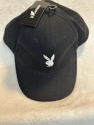 NWTs! PLAY BOY BUNNY STRUCTURED Hat Adjustable Black Cap EMBROIDERED - Image 1 of 4
