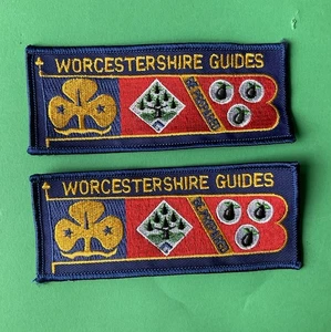 Worcestershire Cloth Patch badges X2 girl guides. Worcester guiding Unused - Picture 1 of 4