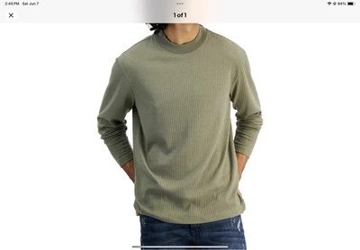 INC Mens Green Tea Leaf Ribbed Knit Mock Neck Long Sleeve Shirt Medium NWT $39.5 - Image 1 of 4