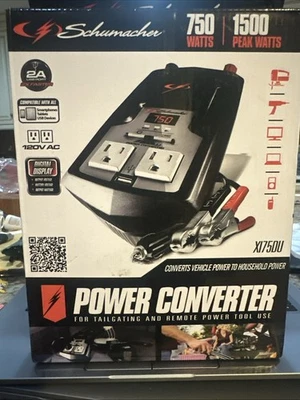 NEW Schumacher XI75DU Power Inverter Converter 750W/1500 Peak Watts USB Port - Image 1 of 4