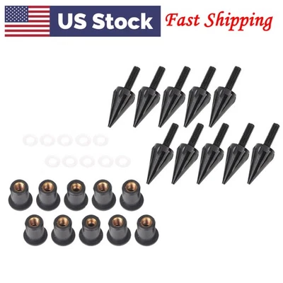 10pcs Windscreen Windshield Spike Bolts Nuts Fit For Yamaha FZ16 2012-201370 - Imagem 1 de 3