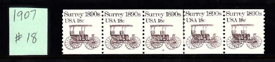 USA PNC SC# 1907 SURREY  18c. WATER ACTIVATED MNH - PL# 5 - Image 1 of 1